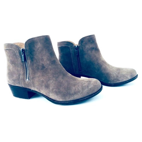 Lucky Brand Suede Side Zip Ankle Boot Sz US 9.5 - Picture 7 of 8